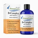 HoneyCombs Vitamine B – Supplément liquide avec vitamine B1, B2, B3, B5, B6, B7, B9, B12 et vitamine C – Vitamines complexes Super B – Supplément liquide sans alcool, 16 Fl Oz.