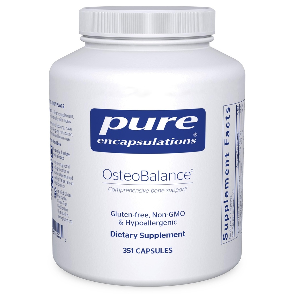 Encapsulations pures OstéoBalance: Supplément hypoallergénique pour favoriser l'absorption du calcium et améliorer la minéralisation saine des os*