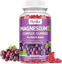 Gommies de magnésium pour les enfants - Glycinat de magnésium, Citrate, Prébiotique, Zinc - Enfants et adultes Complexe de magnésium Gommies calmes pour Nerve Bone & Santé musculaire pour les enfants Bien-être, Flaveur de raisin végétalien 60 Comte