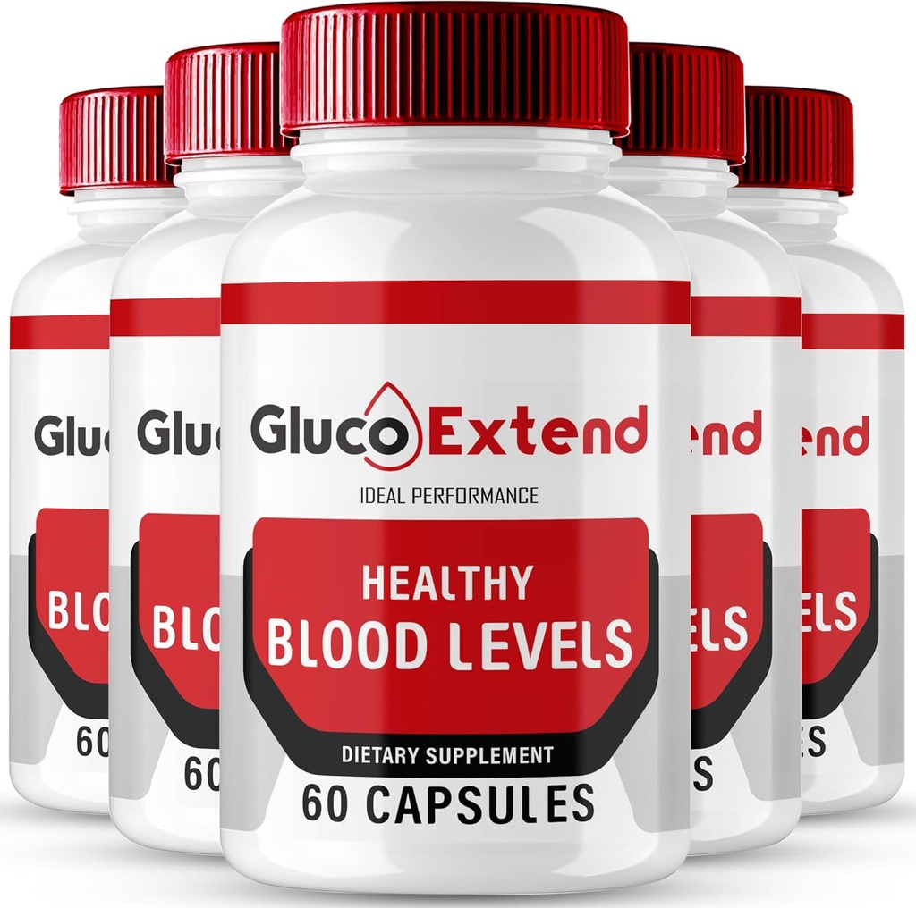 Gluco Extend Capsules, GlucoExtend Formule Supplément de Support Pills - Force maximale, Gluco Extend Santé et Bien-être Toutes les formules naturelles, GlucoExtend Capsules de Santé Officielles Avis (5 Pack)