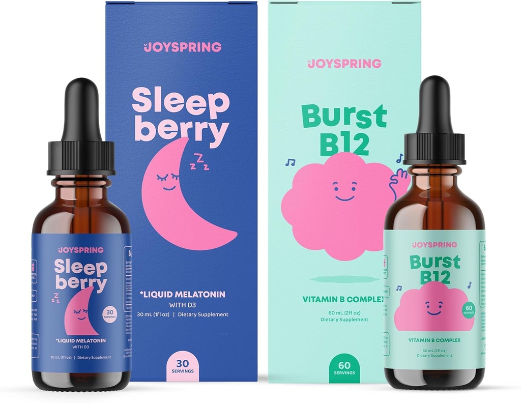 JoySpring Bundle - SleepBerry and Vitamin B Complex Liquid for Kids