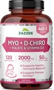 Myo et D-Chiro Supplément Inositol pour les femmes - Supplément de fertilité pour les femmes avec un rapport idéal de 40:1 Myo et D-Chiro Inositol D3 et Méthylfolate Vitamines de soutien ovarien - ISO Lab testé (30 portions)