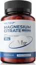 Citrate de magnésium Capsules 500mg Supplément: pour la constipation et la santé Soutien au sommeil Complexe de complément d'élément de magnésium très absorbant pour le soutien musculaire et digestif - Non-OGM et sans gluten