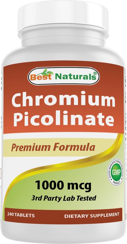 Meilleures naturelles Picolinate de chrome 1000mcg 240 comprimés