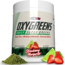EHP Labs OxyGreens Super Greens Poudre - Spiruline et Chlorella Superfood, Poudre de jus vert et Suppléments verts avec Fibre prébiotique, Antioxydants et Immunity Support, 30 portions (Strawb. Margarita)