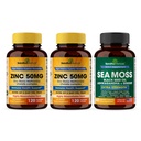 Sandhu Herbals Zinc 50mg & Sea Moss Black Seed Oil Ashwagandha Ginger Burdock Root Supplément pour hommes et femmes