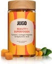 JUGO Beauty + SUPERFOODS (Supplément des ongles de la peau des cheveux avec l'acide hyaluronique et le curcuma) 40 Count à base de plantes Gummies (sans gélatine, sans OGM, fabriqués aux États-Unis)