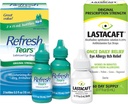 Ensemble de larmes rafraîchies gouttes oculaires lubrifiantes, 2 comtes (paquet de 1) + Lastacaft une fois par jour gouttes de soulagement d'allergie oculaire, 60 jours d'approvisionnement, 0,17 Fl Oz (paquet de 1)