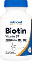 Nutricost Biotin (10 000 mcg) 150 softgels - sans gluten, sans OGM