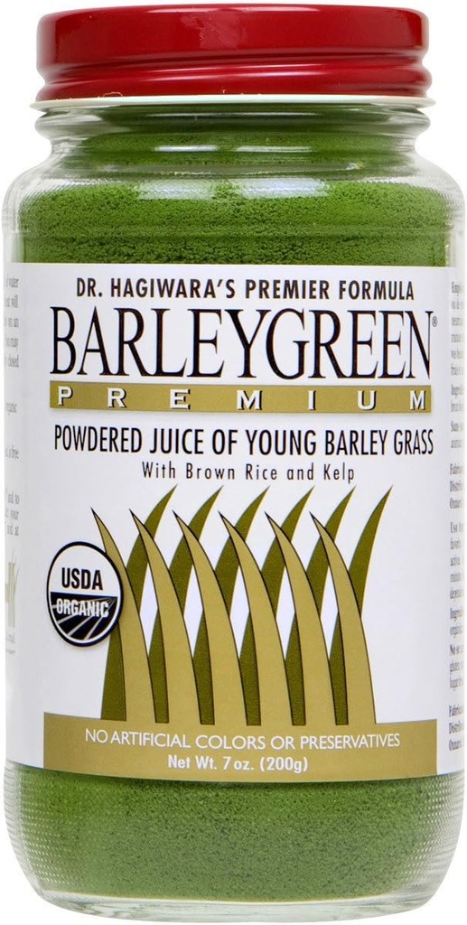 Dr Hagiwaras Barley Green Premium avec du riz brun et de la poudre de Kelp