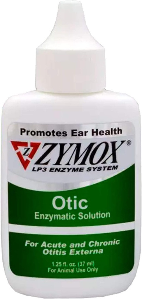 PET KING BRANDS Zymox Otic Enzymatic Solution pour chiens et chats pour soulager les infections de l'oreille sans hydrocortisone pour soulager les démangeaisons, 1,25oz