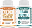 Pilules de kéto Premium purement optimisées + Capsules de vinaigre de cidre de pomme avec la mère + Supplément Cerveau Premium - Booster Cerveau Nootropique pour Focus, Clarté, Amélioration de la Mémoire, Concentration et Meilleure humeur
