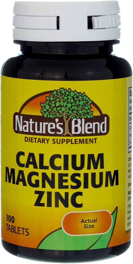Mélange naturel de zinc de magnésium de calcium, 100 comprimés (paquet de 3)