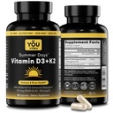 Vitamine D3 + K2 - Absorption maximale, 5000 UI D3 et 100 mcg K2 MK-7 (Ménaquinone-7) avec BioPerine - Soutien osseux, cardiaque et immunitaire - Non-OGM, sans gluten, sans soja - 90 capsules - Supplément quotidien