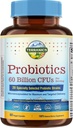 Terranics Probiotiques 60 Million CFU, 20 souches, 60 capsules de légumes, prébiotiques et probiotiques, supplément probiotique stable de plateau pour les hommes et les femmes, santé digestive et immunitaire, non-OGM, NO Soy, lait et gluten