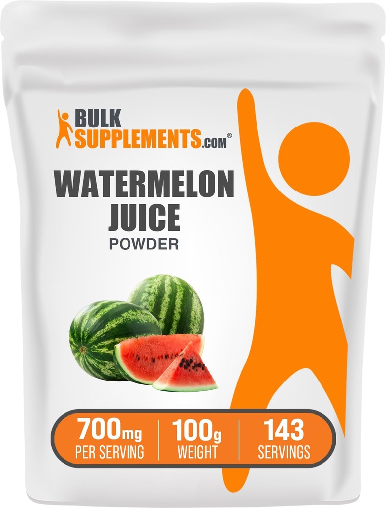 BulkSupplements.com Poudre de jus de pastèque - de fruits de pastèque, poudre de fruits, supplément d'hydratation - 700mg par portion, 100g (3.5 oz) (paquet de 1)