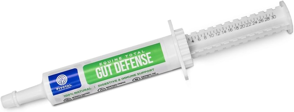 Hippique Total Gut Defense – Supplément de support digestif et immunitaire pour chevaux – maintient les niveaux de Ph – soutient la digestion - 100% naturel – fabriqué aux États-Unis
