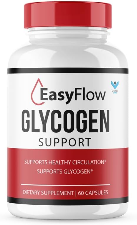 Easy Flow Glycogen Support EasyFlow Glyco Pills, Easy Flow Maximum Strength Glycogen Health and Blood Support Supplement, EasyFlow Advanced Glyco Optimizer Official Formula - 60 Capsules