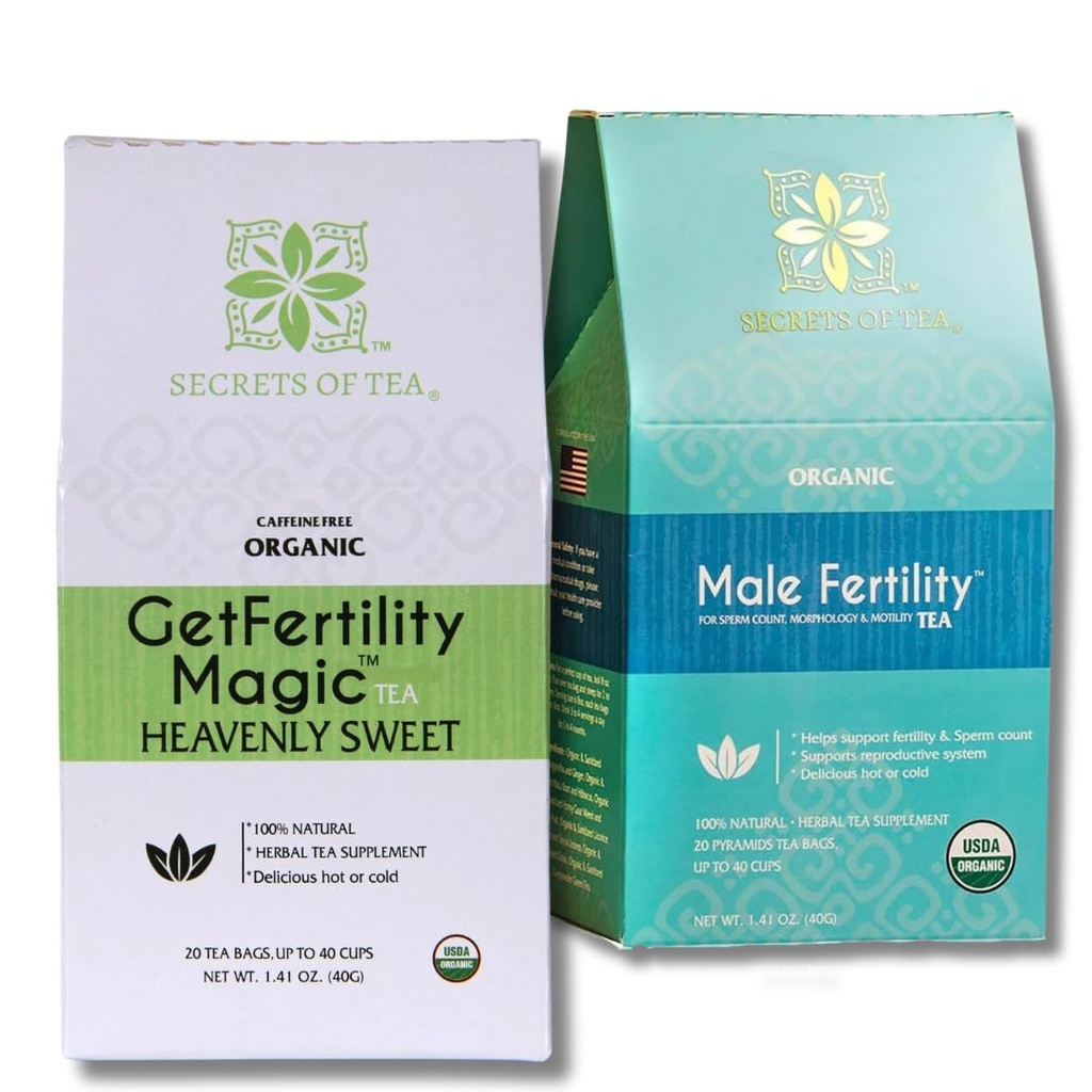 Secrets du thé- Thé de fertilité pour les hommes et les femmes- USDA bio- Delicious 40 sachets biodégradables