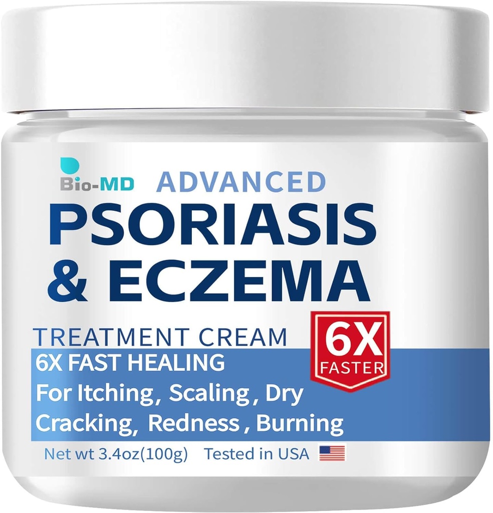 Crème Bio-MD Psoriasis Eczema, Crème Eczema pour les adultes, Réoccurrence de contrôle supplémentaire de la force, Symptôme de soulagement de la résistance, efficace pour la dermatite séborrhéique, traitement de la folliculite