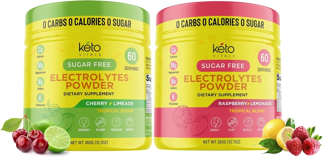Keto Vitals Limeade de cerise avec citronnade de framboise - 2 packs Limeade de cerise et citronnade de cerise