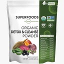 MRM Nutrition Détox organique et poudre nettoyante (Peach Mango Flavored) Détox quotidien doux Superaliments (Antioxydants + Chlorophylle + Phycocyanine + Electrolytes) 15 portions