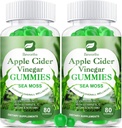 Vinaigre de cidre de pomme et Gommies de mousse de mer, Gommies de vinaigre de cidre de pomme bio avec supplément maternel soutient Immune, santé digestive pour les adultes et les enfants, Gummy Seamoss avec vitamine B6 B9, B12