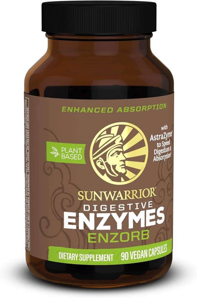 Enzorb Sunwarrior Enzymes digestifs Probiotiques à base de plantes et végétaliens avec des suppléments essentiels probiotiques à base de spores pour soutenir la santé optimale des hommes et des femmes Suppléments enzymatiques digestifs