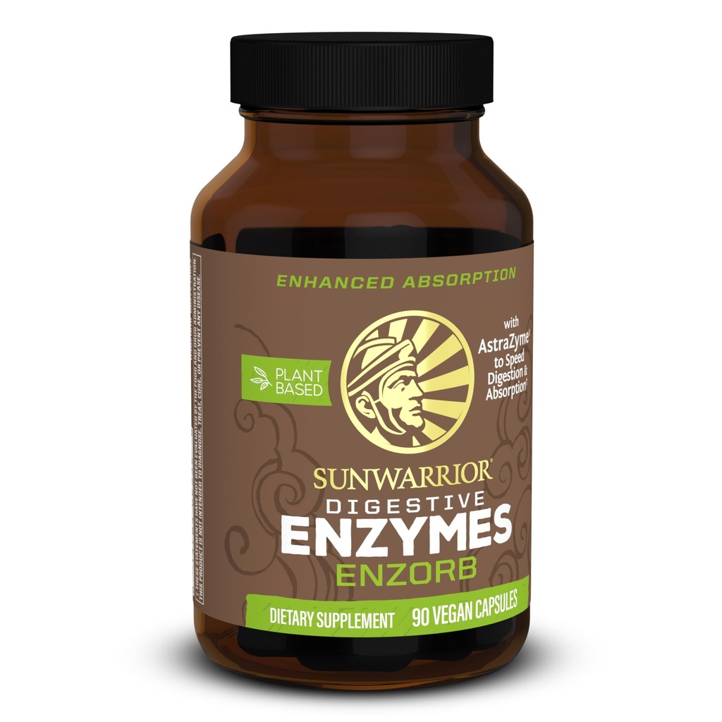 Enzorb Sunwarrior Enzymes digestifs Probiotiques à base de plantes et végétaliens avec des suppléments essentiels probiotiques à base de spores pour soutenir la santé optimale des hommes et des femmes Suppléments enzymatiques digestifs