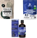 Poudres de jungle Ultimate pour la santé et le bien-être des hommes: 5 oz Tongkat Ali Poudre, 5 oz Wild Blueberry Poudre et 3.4 oz Bio Bilberry Liquid Extract - Suppléments Premium pour la conduite, la passion, la vue