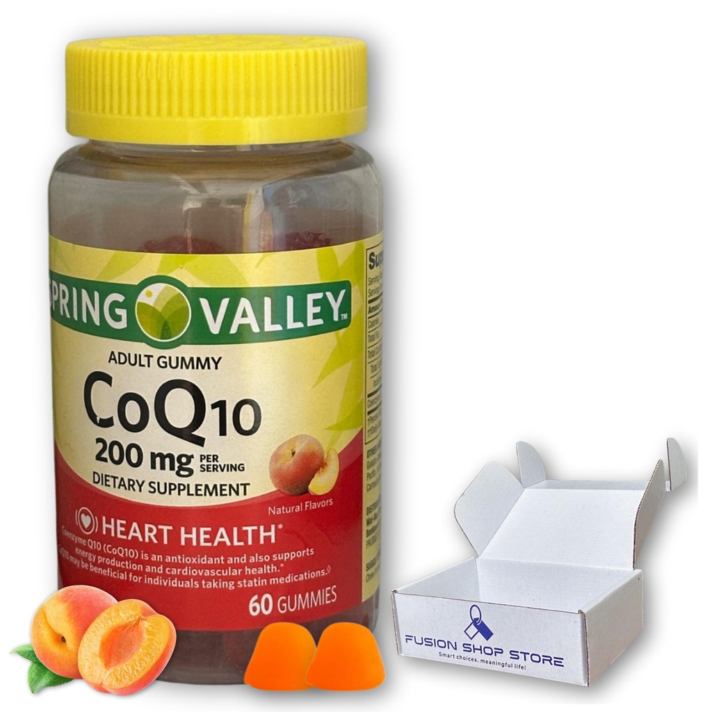 FUSION STOP STORE Des choix intelligents, une vie significative ! Coq10 200mg Gummies- Supplément Coenzyme pour adultes 60 ct (paquet de 1)