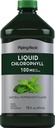 Piping Rock Liquid Chlorophylle 100mg, 16 oz, Mint Flavor, pour les femmes et les hommes Formule Vegan, non-OGM et sans gluten