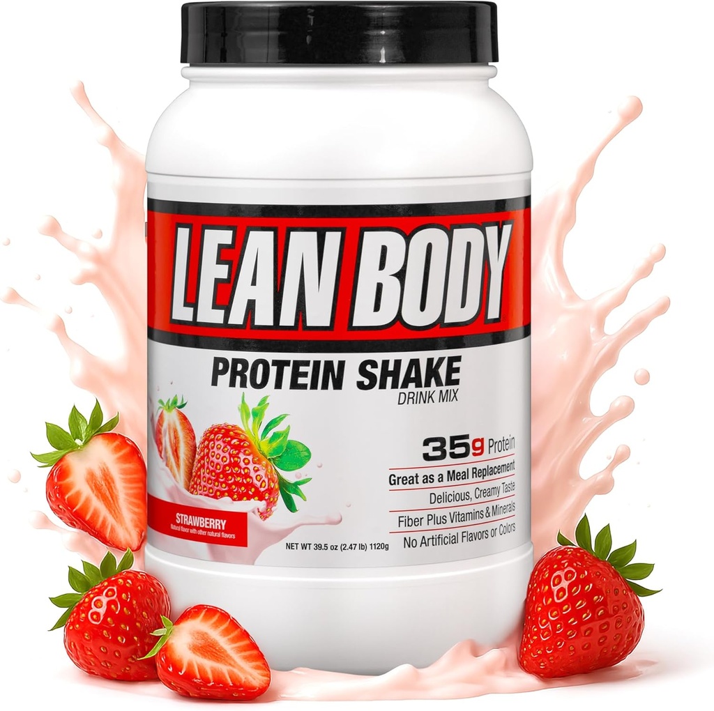Labrada Nutrition Lean Corps Hi-Protein Shake, Fraise, 2.47-Pound Tub Fraise EMBALLAGE PEUT VAIRE