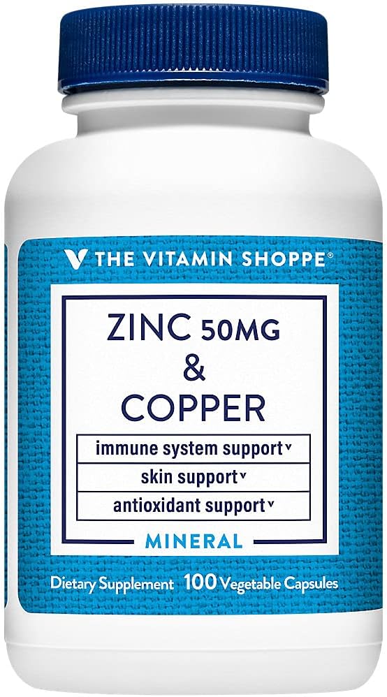 Le zinc avec du cuivre - soutient la santé immunitaire - 50 MG (100 capsules végétariennes)