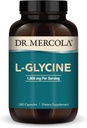 Dr Mercola L-Glycine - Aide à la production de glutathion et de collagène - Soutient le cœur, le cerveau, la digestion, la santé métabolique et immunitaire - Non-OGM, sans gluten et sans soja - 180 capsules (90 portions)
