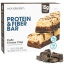 Wonderslim Haute Fibre Protein Bars, Fluffy S'more Crisp , Protéine 15g, 8g Fibre , Sucre faible , Faible carbure , Indulgence saine , Satisfaisant , Soutienne l'énergie et la commodité sur le pouce , 7 Pack