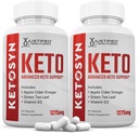 (2 Pack) Ketosyn Keto ACV Pills 1275MG Keto Support Capsule de mélange Alternative à Keto ACV Gummies Formulé avec vinaigre de cidre de pomme Extra Virgin huile d'olive poudre Green Tea Leaf 120 Capsules