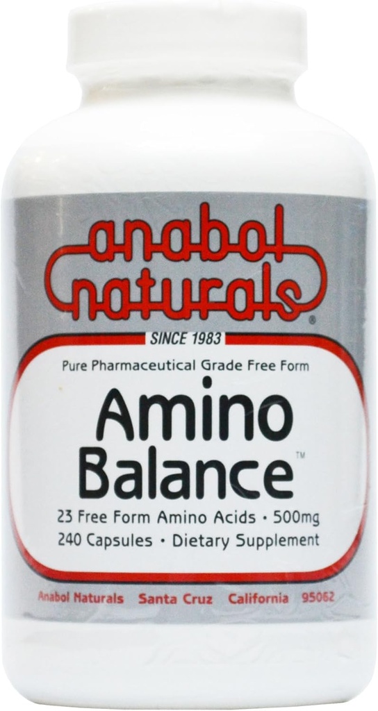 Amino Balance 240 capsules, Amino supplément énergie, formule complète 23 mélange d'amino libre avec BCAA, 9 acides aminés essentiels EAA, pour la nutrition sportive, la récupération musculaire après entraînement