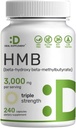 Ultra Strength HMB Suppléments 3 000mg par portion, 240 capsules Testé par une tierce partie Soutient la croissance musculaire, la rétention et la masse musculaire maigre
