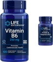 Life Extension Vitamin B6 250 mg, 100 Vegetarian Capsules & Folate & Vitamin B12, Vegetarian Capsules, White, 90 Count