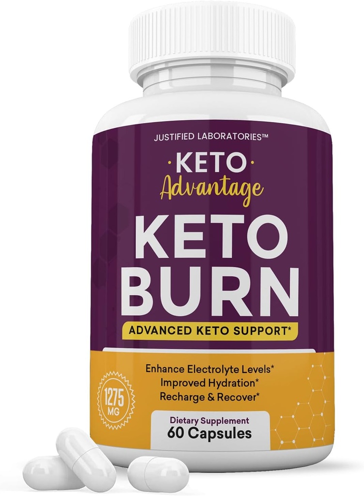 Keto Advantage Keto Burn Pills 1275MG Nouvelle formule et améliorée contient du vinaigre de cidre de pomme huile d'olive extra vierge en poudre Feuille de thé vert 60 Capsules