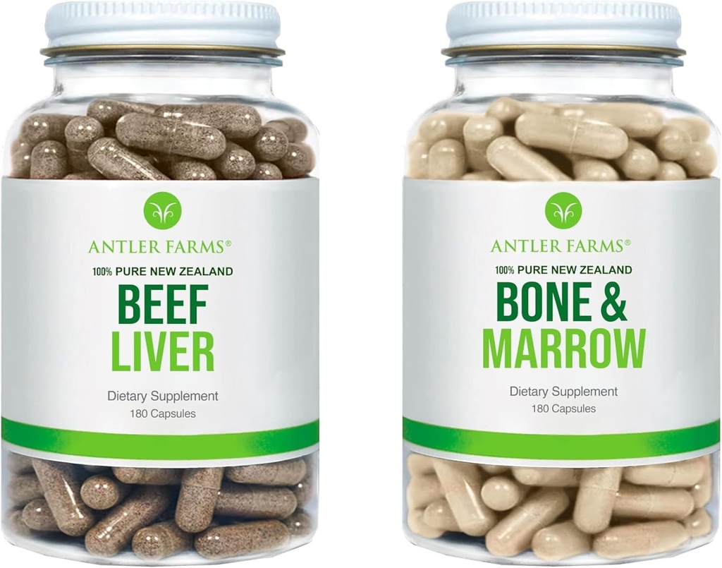 Antler Farms - 100% Pure New Zealand Beef Liver & Bone Marrow Bundle, Cold Processed Supplement