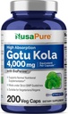 NusaPure Gotu Kola Capsules 20:1 Extrait, 200 mg équivalent à 4000mg Par Veggie Caps, 200 Compte, Non-OGM, Vegan, Bioperine - Extrait d'herbe traditionnel