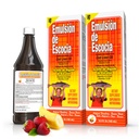 Emulsión de Escocia Cod Supplément liquide d'huile de foie aux vitamines A, D, E & B1 - Huile naturelle de poisson Oméga 3 pour les enfants et les adultes - Delicious Strawberry Banana Flavor - 6,5 oz (2-Pack)