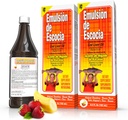 Emulsión de Escocia Cod Supplément liquide d'huile de foie aux vitamines A, D, E & B1 - Huile naturelle de poisson Oméga 3 pour les enfants et les adultes - Delicious Strawberry Banana Flavor - 6,5 oz (2-Pack)