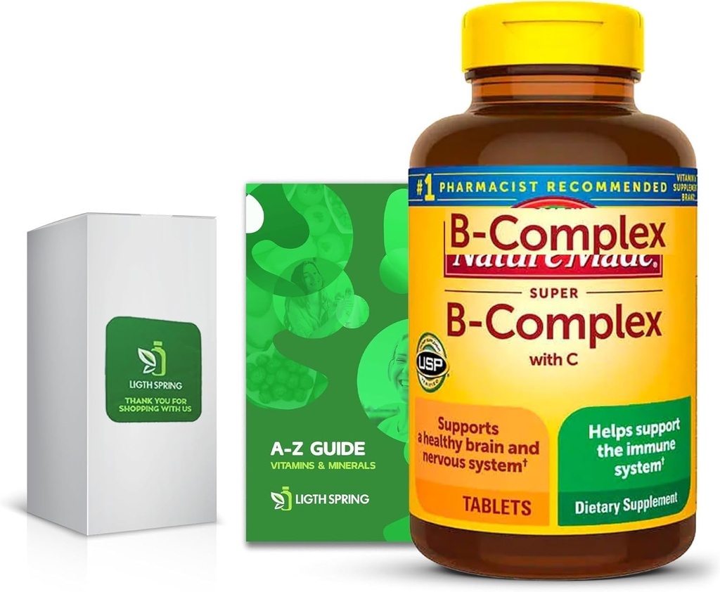 Super B-Complex avec C, 460 comprimés avec des vitamines et minéraux exclusifs A à Z - Meilleur guide de ligature et de printemps (2 articles)