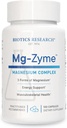 Recherche en biotique Complexe triple magnésium Mg-ZymeTM 100 mg- Glycinate de magnésium, gluconate, supplément chélaté aspartate, absorption élevée, soutien du sommeil, énergie, santé cardiovasculaire–100 capsules