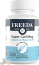 Freeda Super Cal/Mag – Supplément santé osseux végane kasher – Soutient la force osseuse, la fonction nerveuse et la relaxation musculaire – Capsules de magnésium du calcium végétarien – Test de tiers – (100 Capsules)