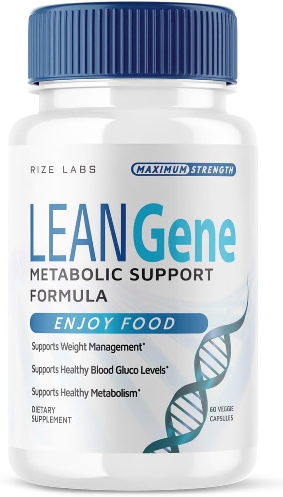 Rize labs Lean Gene Supplement, Formule de soutien métabolique pour la perte de poids avancée, Capsules de force maximale, Pills tout naturel (60 Capsules)
