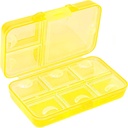 Organisateur de pilules, étui à pilules portable, 9 compartiments Etui de voyage pour les vitamines, la médecine, l'huile de poisson, suppléments, distributeur de pilules (jaune)